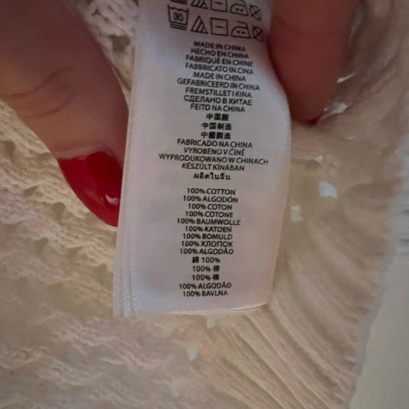 Michael Kors Women’s Size Small Open-Knit Sweater in White, Long Sleeve - Picture 6 of 8